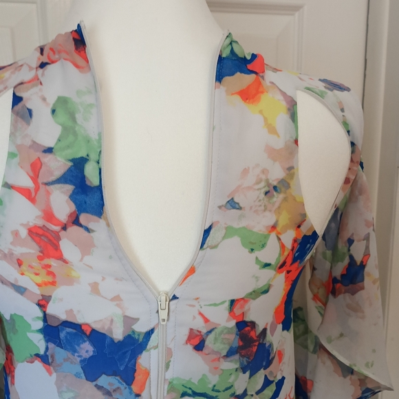 Floral Cold Shoulder Dress Girls 14 - Picture 7 of 9